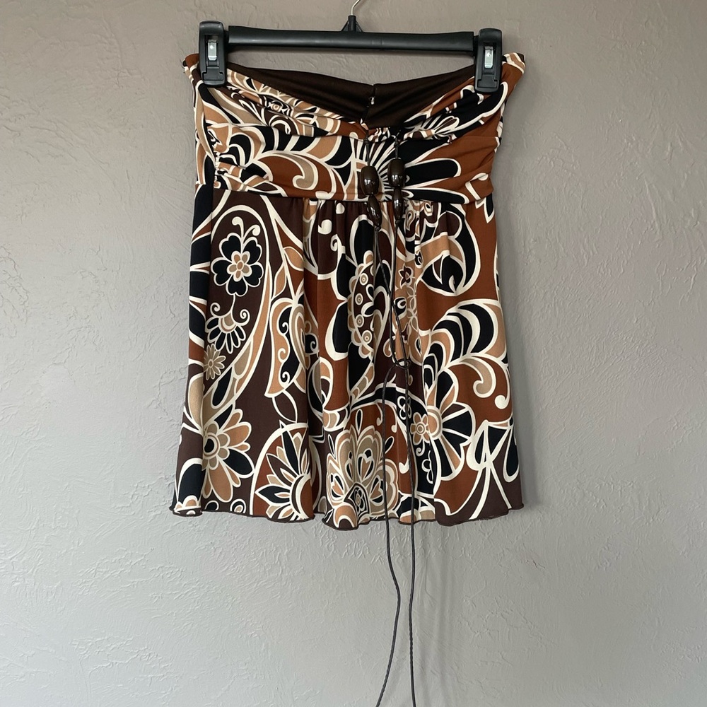 Iz Byer Brown Floral Women's Top